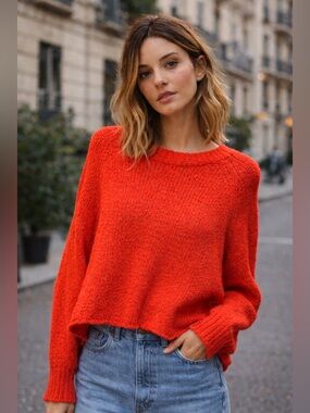 Zara Red Knit Sweater